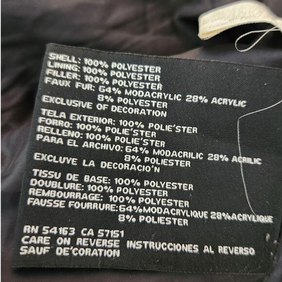 SALE Guess Black & White Hooded Winter Quilted Puffer Coat Women's Size Small - Picture 11 of 11